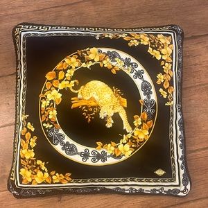 Elegant VERSACE Black and Gold Decorative Pillow